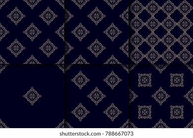 Seamless background with ornament. Set. Wallpaper pattern