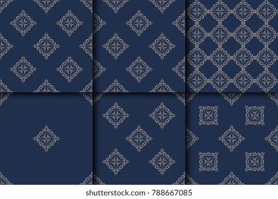 Seamless background with ornament. Set. Wallpaper pattern