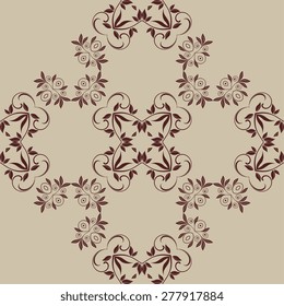 Seamless background with ornament. Vector illustration. Wallpaper pattern