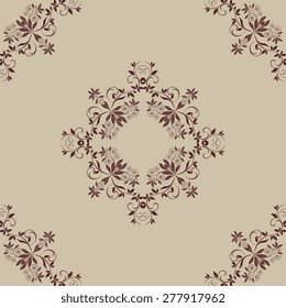 Seamless background with ornament. Vector illustration. Wallpaper pattern
