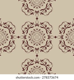 Seamless background with ornament. Vector illustration. Wallpaper pattern