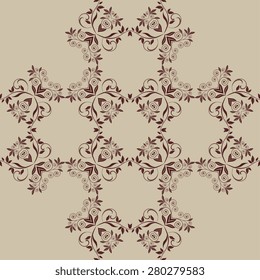 Seamless background with ornament. Vector illustration. Wallpaper pattern