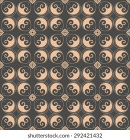 Seamless background with ornament. Vector illustration. Wallpaper pattern