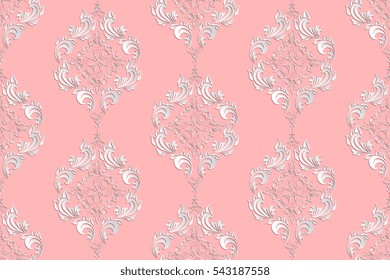 Seamless background with ornament. Wallpaper pattern. Pattern with 3D elements