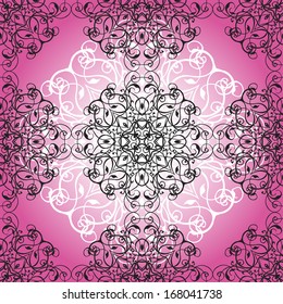 Seamless background with ornate pink