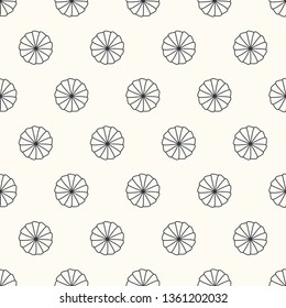Seamless background with outlined shells. Pattern in minimal style, monochrome.