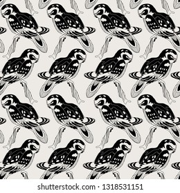 seamless background with owl