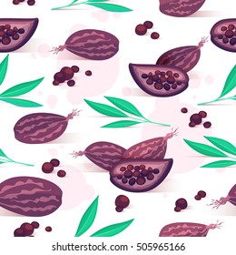 Seamless background for packing tea with cardamom. Color vector illustration with white background