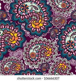 Seamless background with  paisley ornament