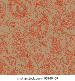 Seamless background with a paisley ornament