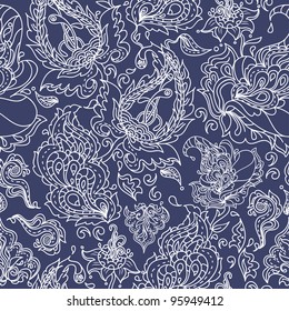 Seamless background with a paisley ornament