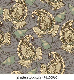 Seamless background from a paisley ornament