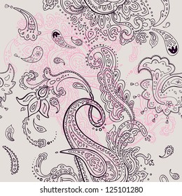 Seamless background. Paisley ornament. Textile vector pattern