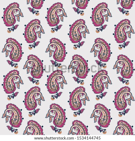 seamless background with paisley, vector design