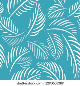 Seamless background with palm leafs