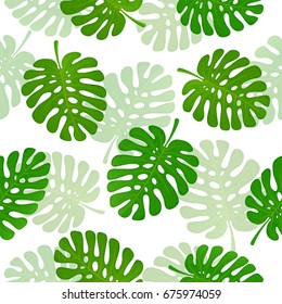 Seamless background with palm leaves for Your design, illustration.