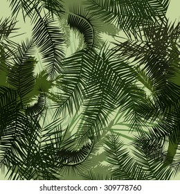 Seamless background palm trees. Vector