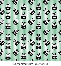 Seamless background of pandas. Vector illustration