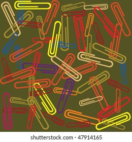 Seamless background with paperclips