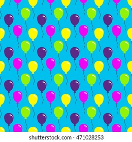 Seamless background with party balloons of different colors