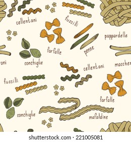 seamless background with pasta