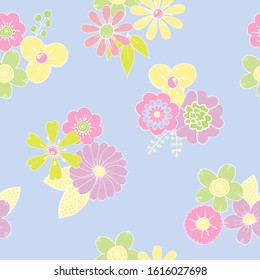 Seamless background with pastel colors, soft spring texture for fabric, paper, background, web design