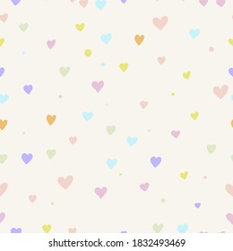 El fondo es impecable, con unos corazones bonitos y pastel. Diseño de papel de envoltura de San Valentín. Ilustración vectorial.