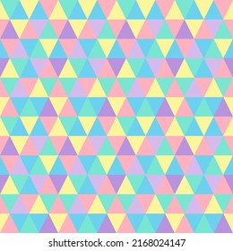 Seamless background with pastel multicolored triangles.