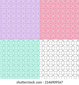 Seamless background with pastel tones Chinese style line graphics