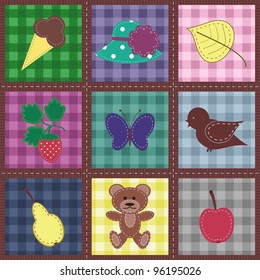 seamless background with patchwork