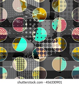 Seamless background pattern. Abstract circles geometric pattern.