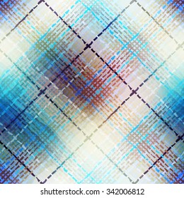 Seamless background pattern. Abstract diagonal plaid pattern. Imitation of canvas texture. 