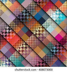 Seamless background pattern. Abstract diagonal plaid pattern. Plaid of a Hounds-tooth patterns.