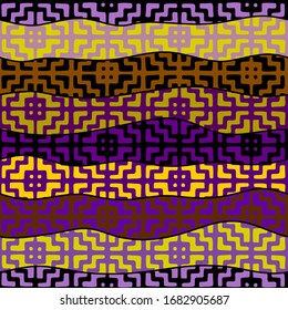 Seamless background pattern. Abstract ethnic tribal pattern in patchwork style. Vector image.