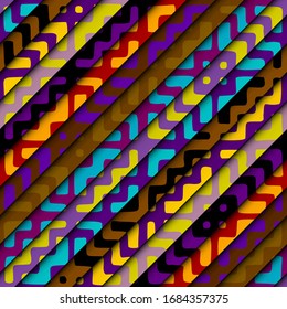 Seamless background pattern. Abstract ethnic tribal pattern in patchwork style. Vector image.