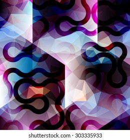Seamless background pattern. Abstract geometric blue background.
