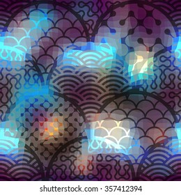 Seamless background pattern. Abstract geometric pattern with arc elements.