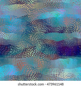 Seamless background pattern. Abstract geometric blue pattern