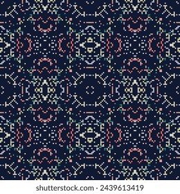 Seamless background pattern. Abstract geometrical pattern with hand drawn decorative elements. Print with ethnic, folk, traditional motifs. 