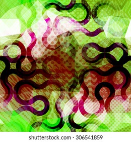 Seamless background pattern. Abstract green geometric background.