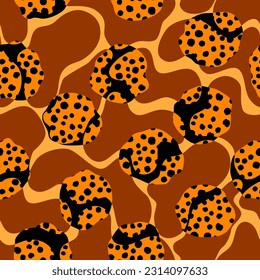 Seamless background pattern. Abstract grunge tribal pattern. Wavy abstract shapes. Vector image
