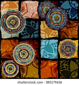 Seamless background pattern. Abstract grunge decorative pattern in indian style.