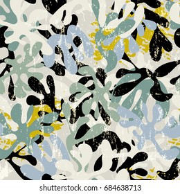 seamless background pattern, with abstract ornaments, strokes and splashes