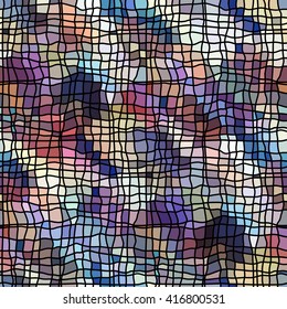 Seamless background pattern. Abstract wavy mosaic geometric pattern.