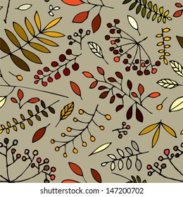 Seamless background pattern. Autumn leaves background