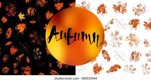 Seamless background pattern with autumn leaves.