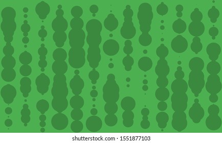 Seamless background pattern from big shapes of various sizes on a green background