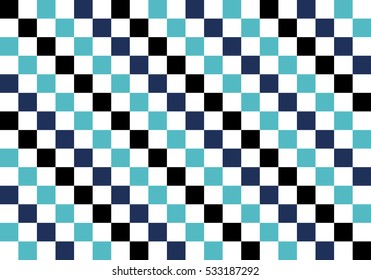 Seamless background pattern with blue and black squares