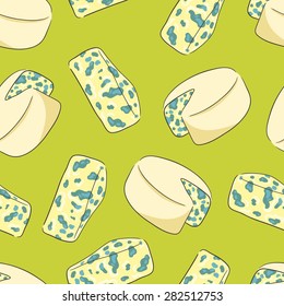 Seamless background with a pattern of blue cheese