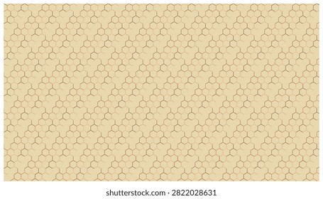 Seamless background pattern with brown geometric hexagonal grid, elegant honeycomb texture for creative design projects and digital wallpapers.